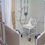 An adapted shower.